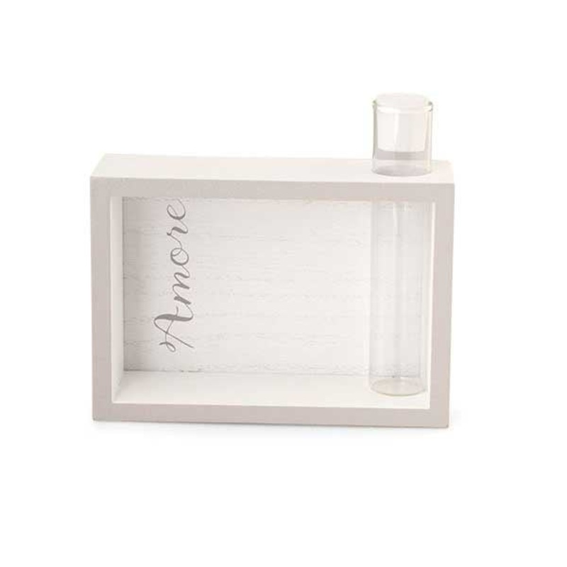 Wooden Frame with Glass Vial