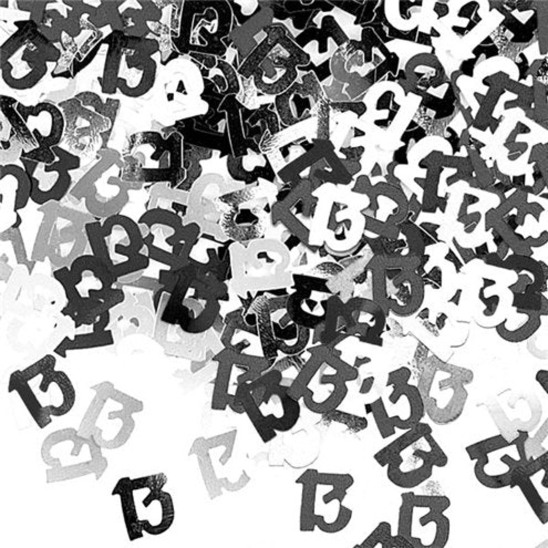 13th Birthday Black Table/Invite Confetti