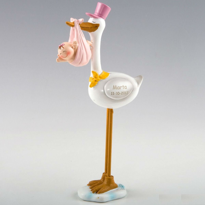 Baby Girl and Stork Cake Topper