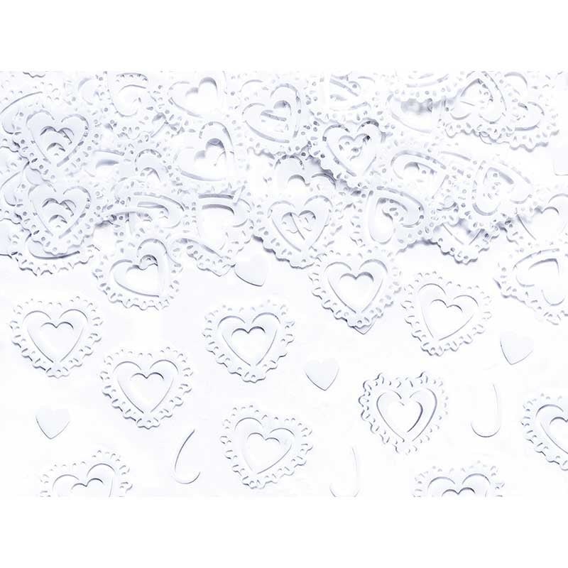 Confetti Hearts, white, 15g