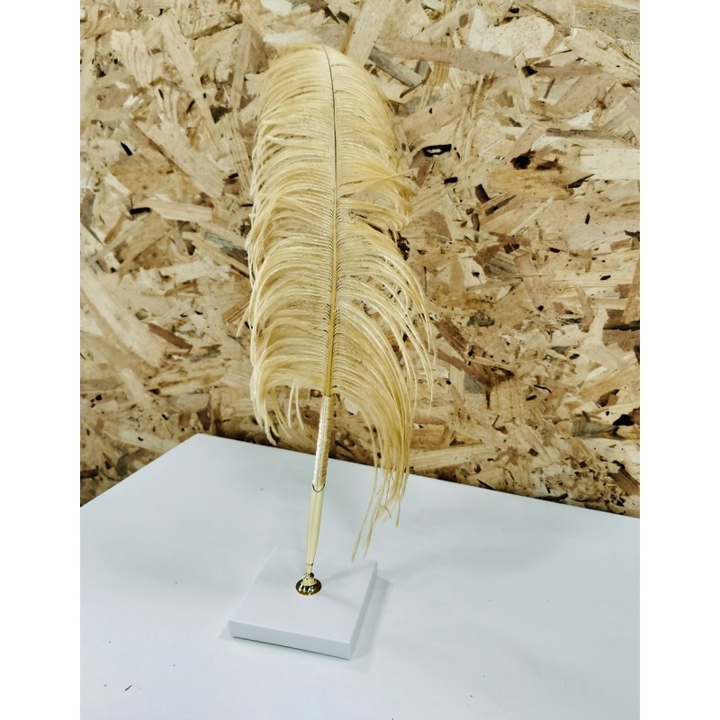 Feather Pen - Gold Feather Gold Pen Gold Ribbon