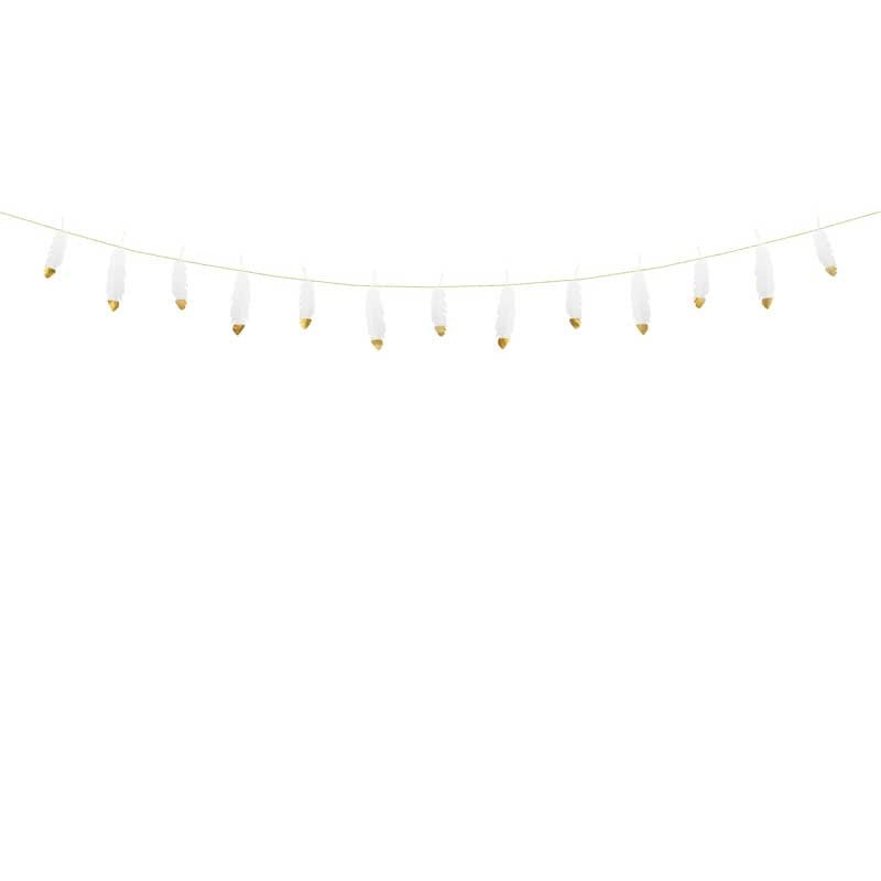 Garland Feathers, white, 1.6m