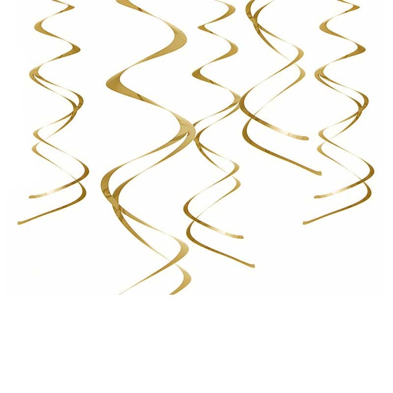 Hanging decorations Swirls, gold