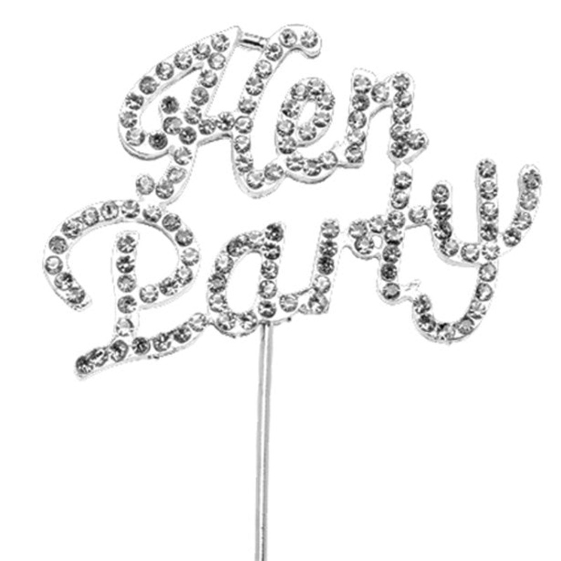 'Hen Party' Diamante Cake Pick - 6cm