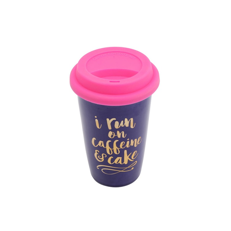 I Run On Caffeine & Cake - Ceramic Travel Mug