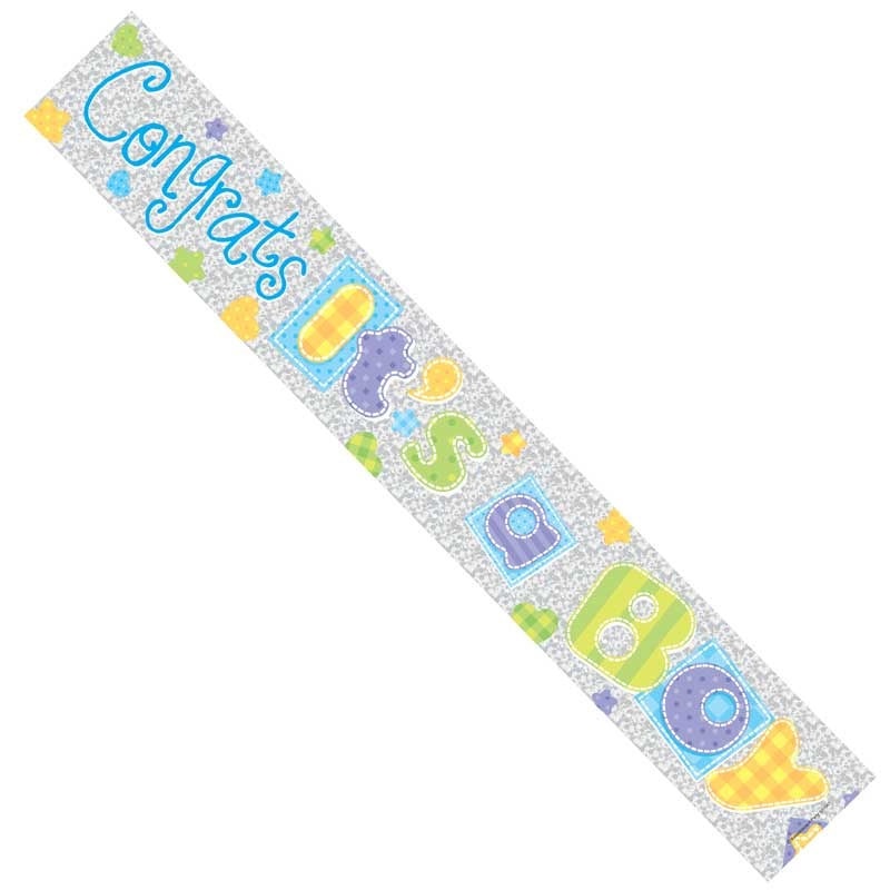 It's a Boy Holographic Banner