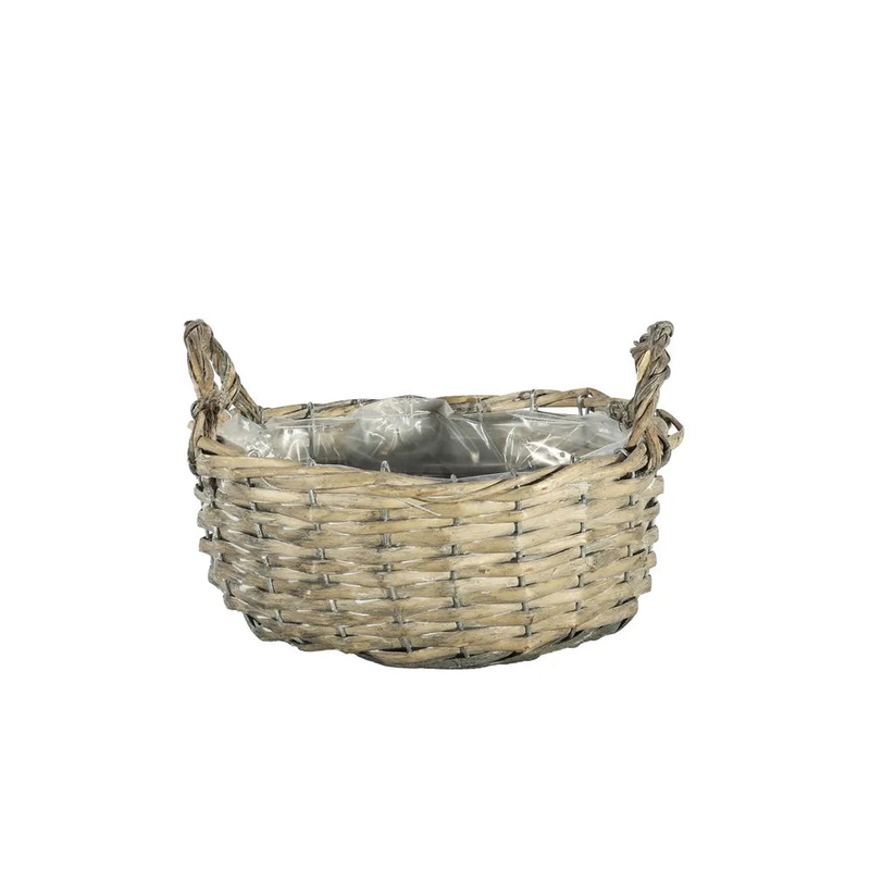 Oval Split Willow Basket - Full Willow Ears/Rim and Liner - 23x18xH10cm