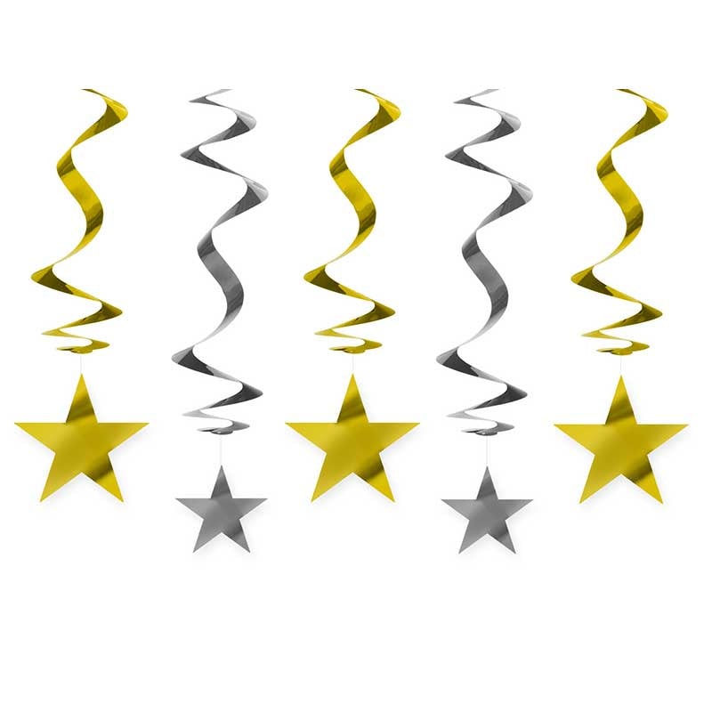 Swirls Stars, 60cm - 5pk