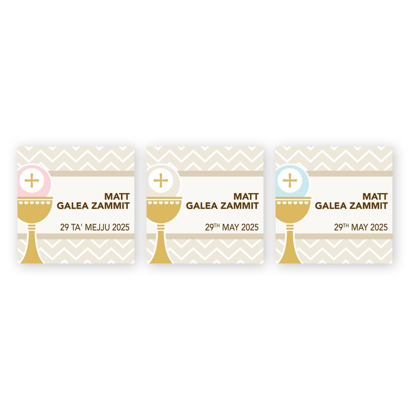 Tags Personalized - First Holy Communion - Chevron Chalice