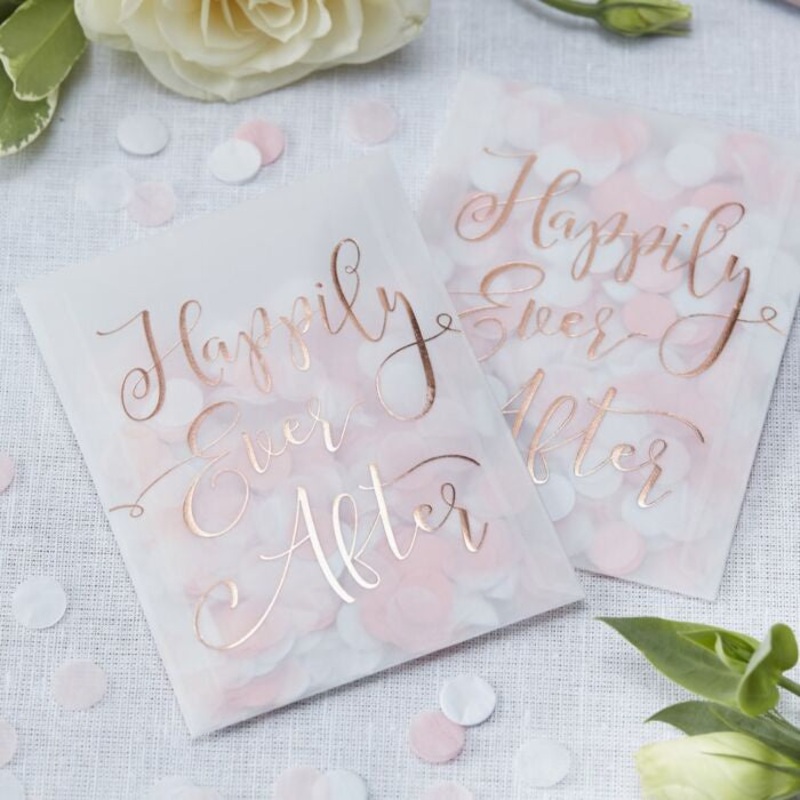 Tissue Confetti Envelopes - Rose Gold - Happily Ever After