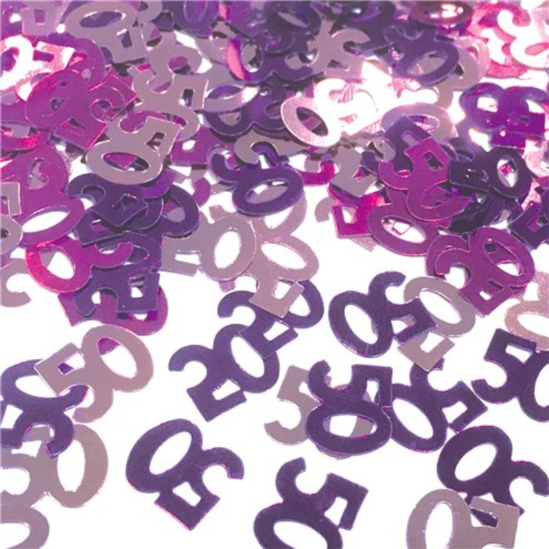 50th Birthday Pink Table/Invite Confetti