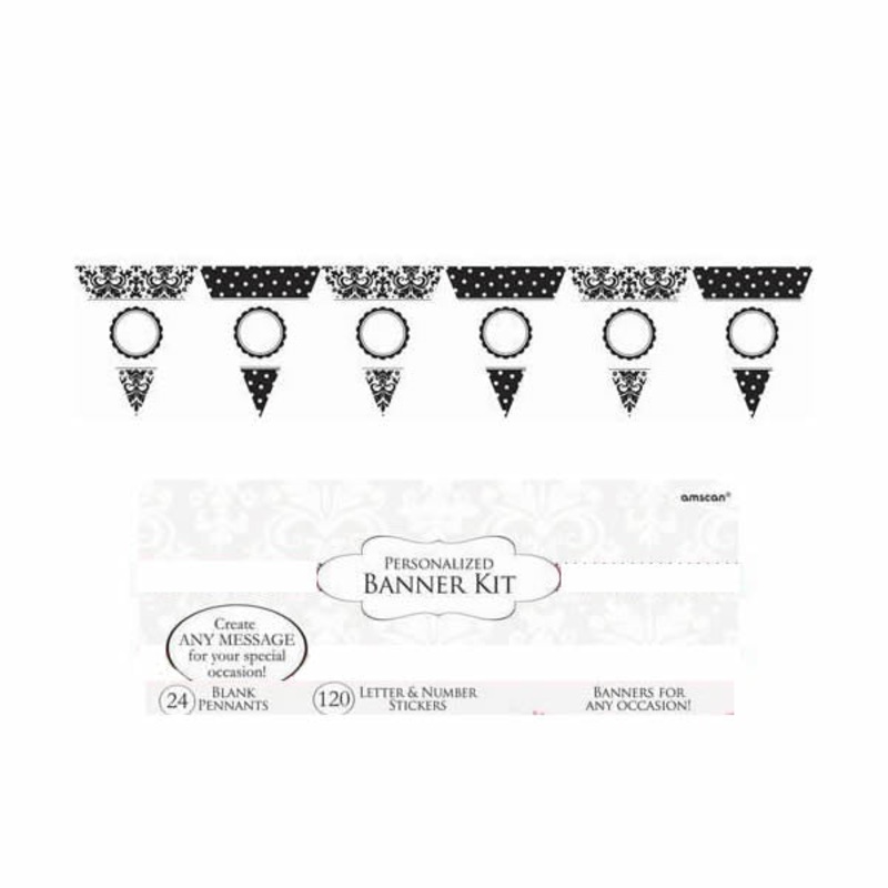 Banners Personalise It Pennant Banner - Black