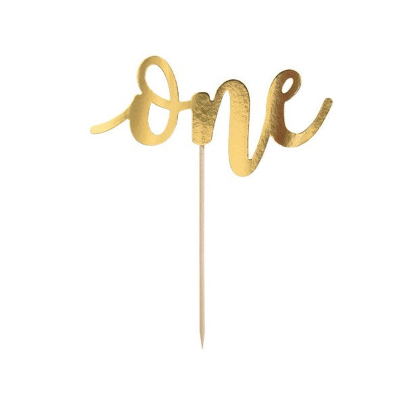 Cake Topper - One - Gold