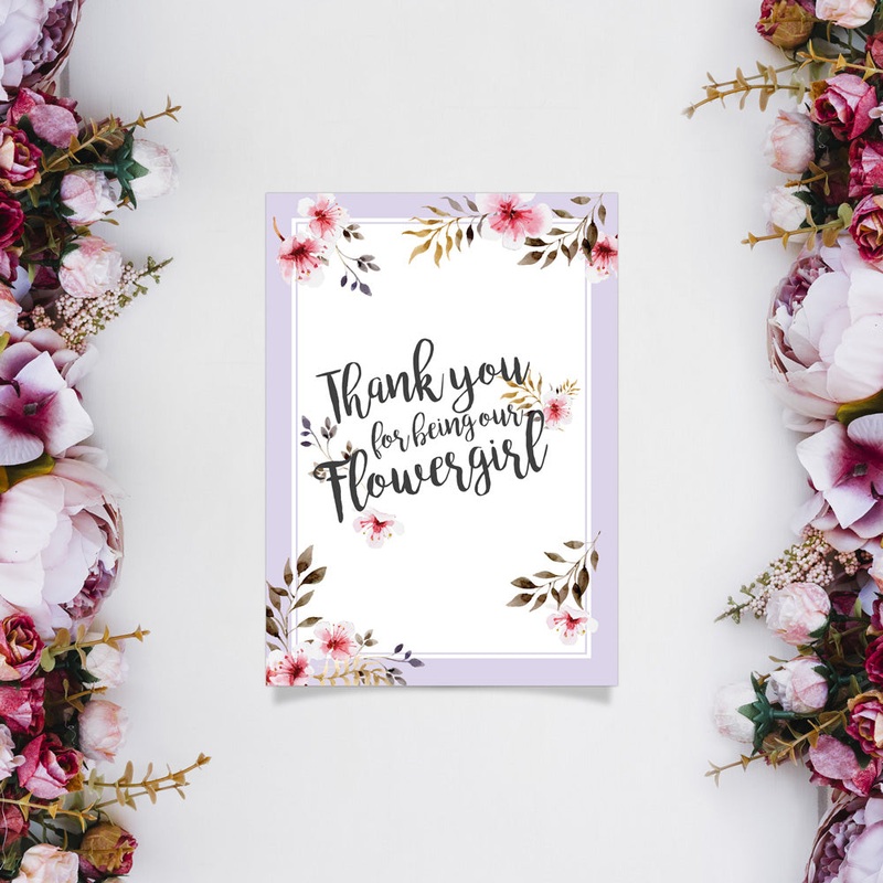 Card - Thank you for Being our Flowergirl