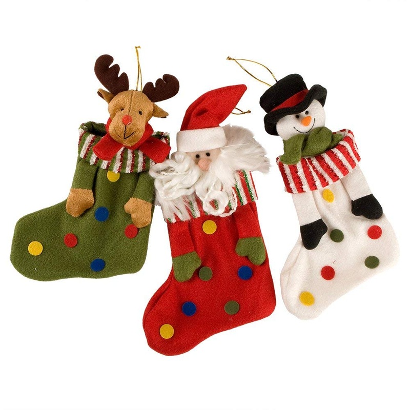 Christmas Dots Plush Stocking 26cm Asstd.