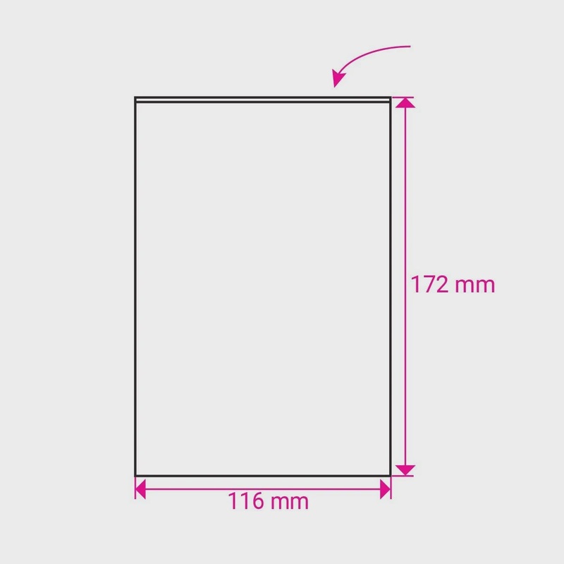 Clear Cellophane Bag open top - 11.6 x 17.2cm