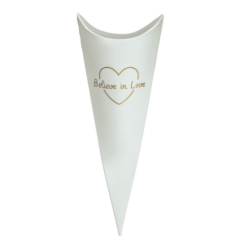 Cones x 10 - White 'Believe in Love' - 190mm
