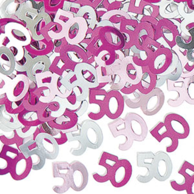 Dazzling Effects 50th Birthday Table/Invite Confetti - Pink