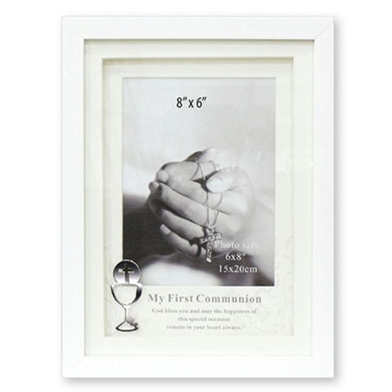 First Communion Photo Frame with White Finish
