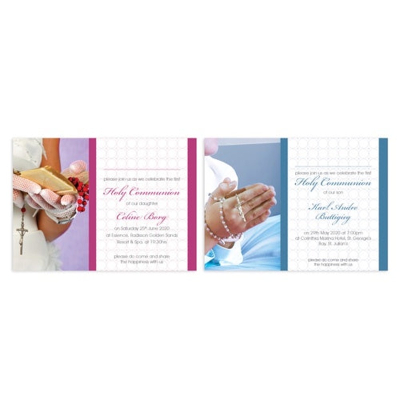 Invitations Personalized - Holy Communion - Rosary Prayer INV04-12