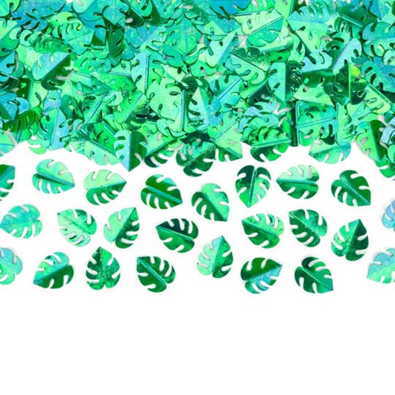 Metallic confetti Leafs, green, 15g