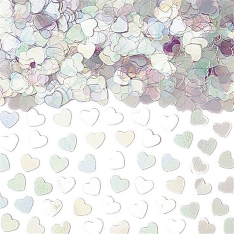 Table / Invites Confetti - Metallic Iridescent Hearts - 14G