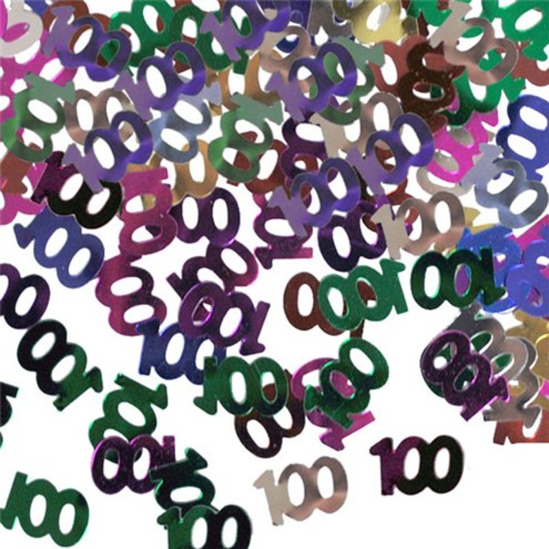 100th Birthday Multicoloured Table/Invite Confetti
