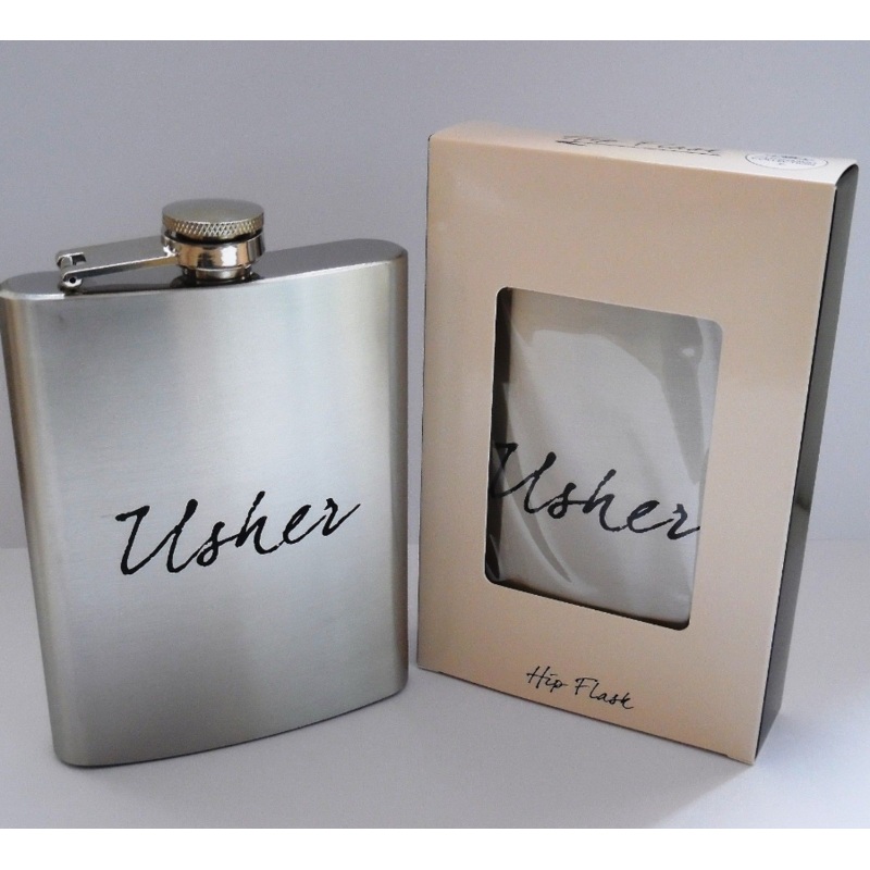 Amore 5Oz Stainless Steel Hip Flask - Usher