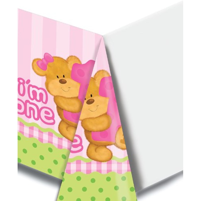 Bears First Birthday Girl Tablecover