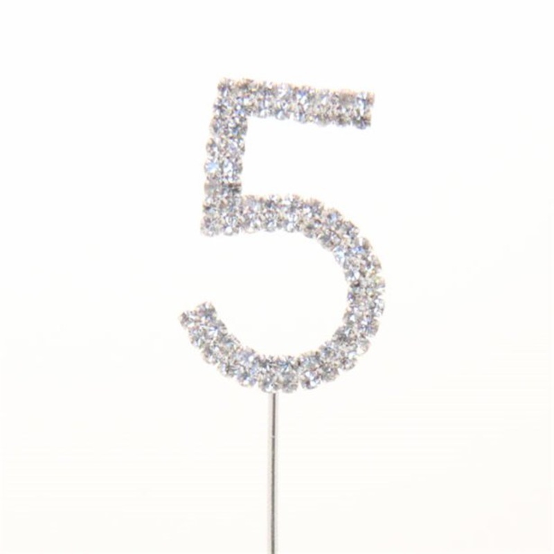 Cake Pick - Diamante - Number 5