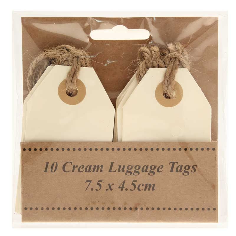 Cream Luggage Tags - 10pk