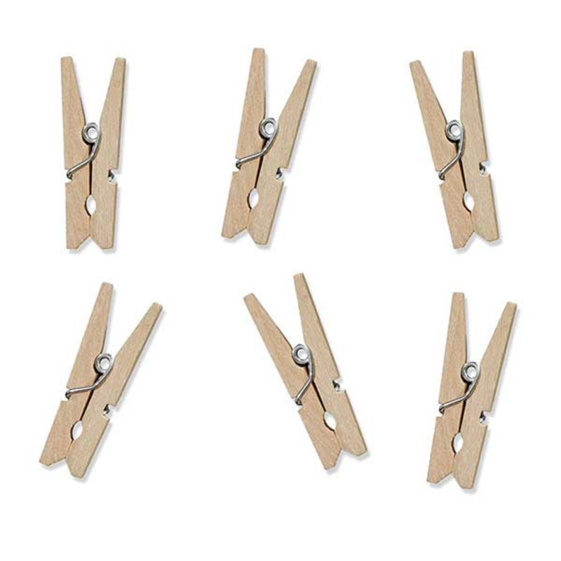 Mini Clothes Peg - Natural - 20pk