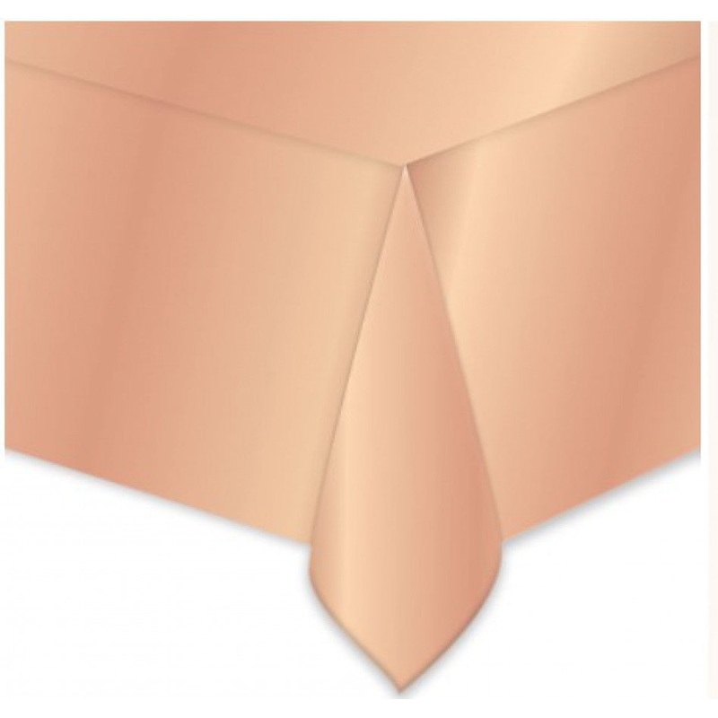 Tablecover Reusable Plastic - Metallic Rose Gold - 137x274cm