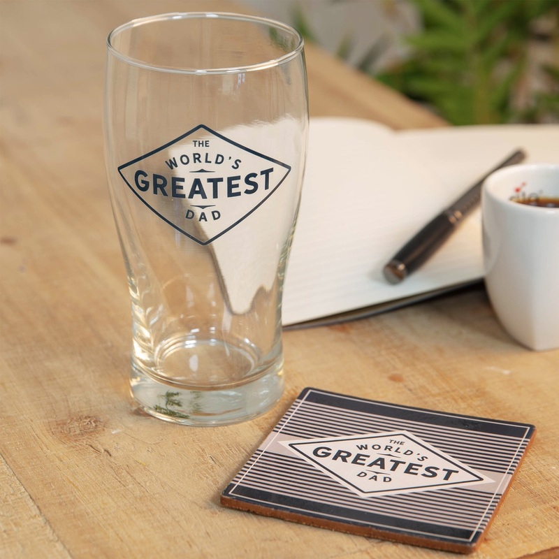 Beer  Glass and Coaster Set - Dad