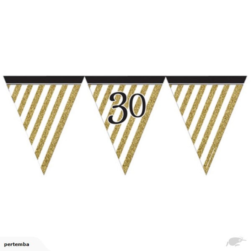 Black & Gold 30 Flag Bunting