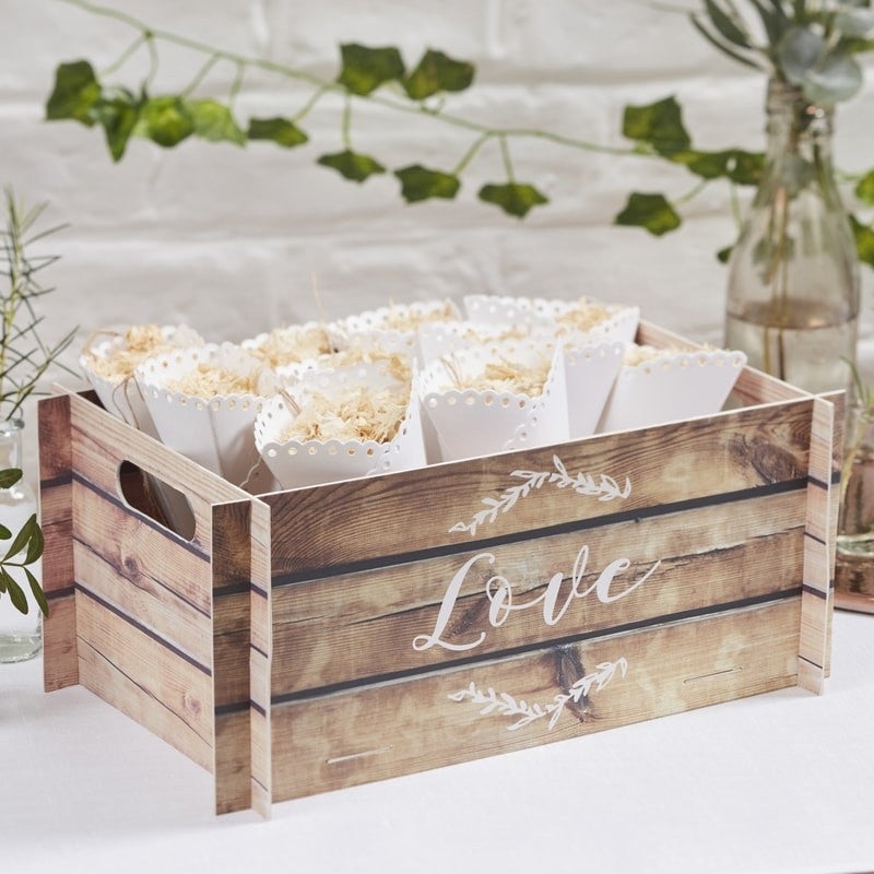 Card Crate Wooden Effect - Beautiful Botanics
