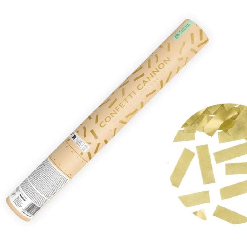 Confetti cannon, gold, 40 cm