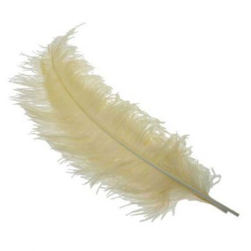 Cream Ostrich Feather x 1