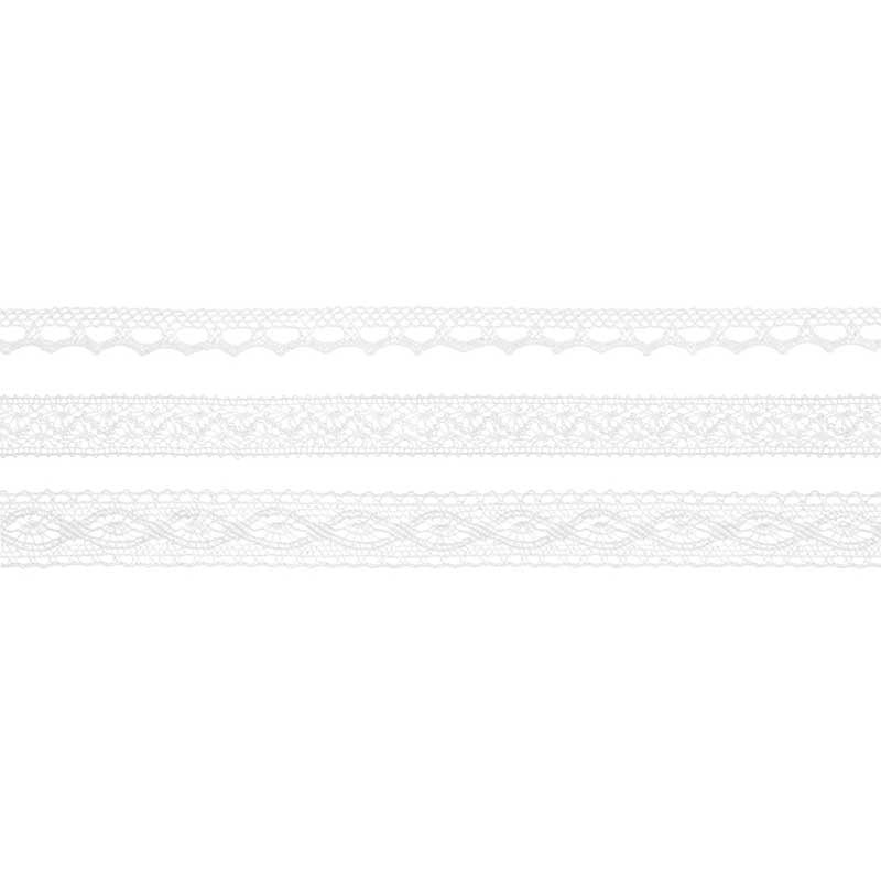 Lace Ribbons - White Design 2 - 3pk