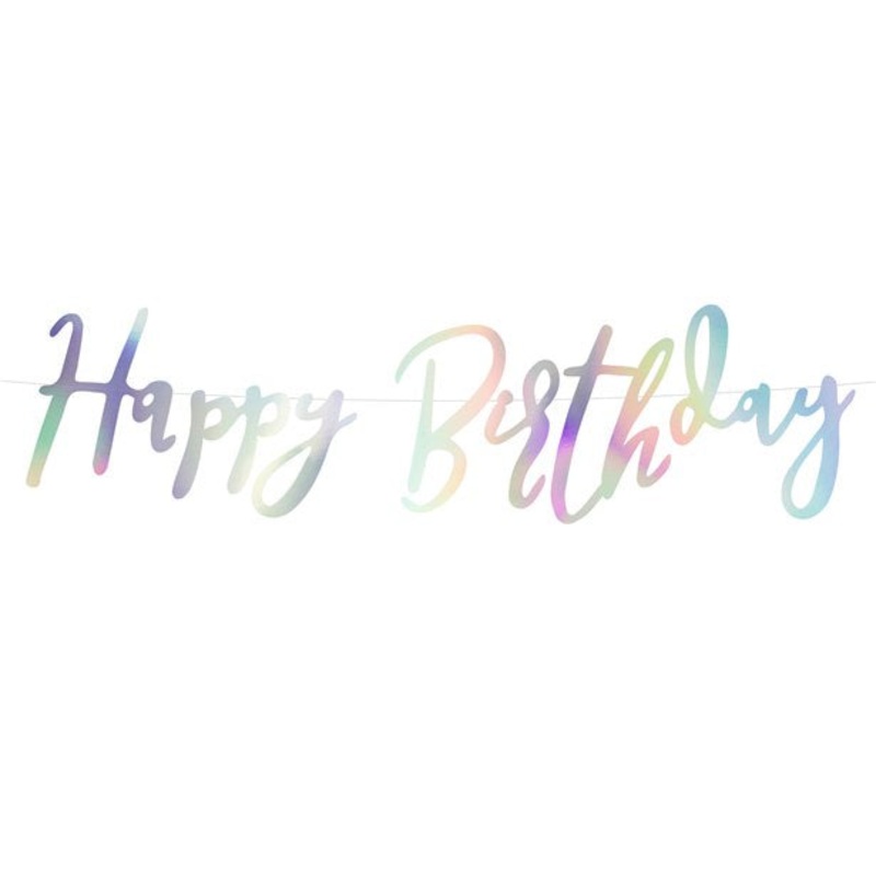 Letter Banner - Happy Birthday - Iridescent 0.6m