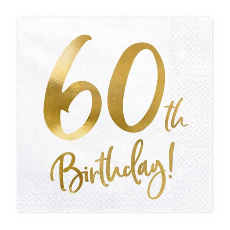 Lunch Napkins - 60th Birthday - 20pk