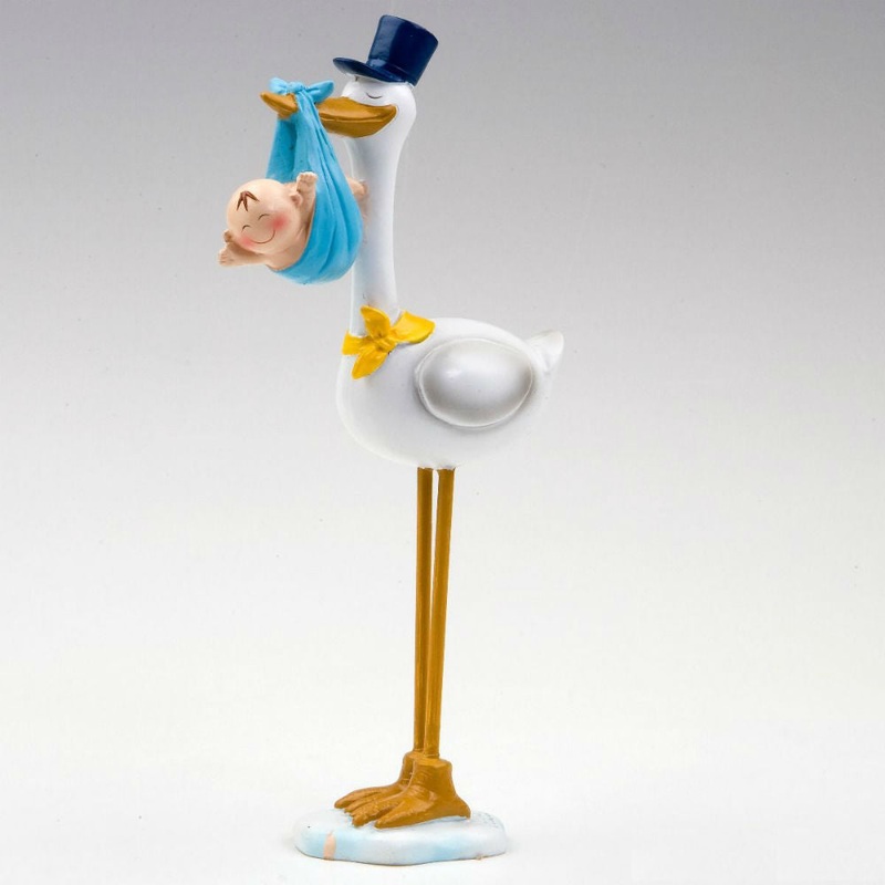 Pit On Stork Blue Cake Topper 22Cm