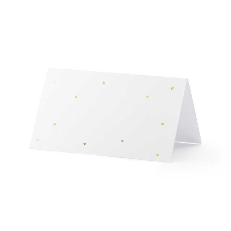 Place cards - Dots, gold, 9.5x5.5cm - 10pk