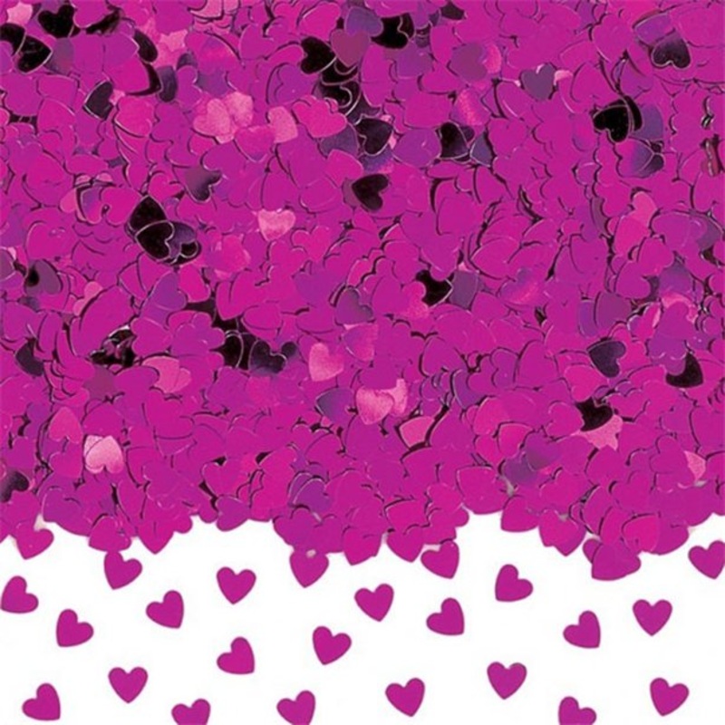 Table / Invites Confetti - Metallic Hot Pink Hearts - 14G