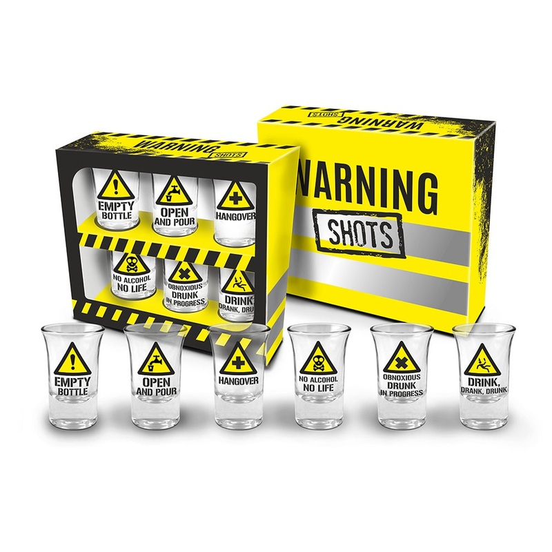 Warning Shots - Set of 6 shot glasses