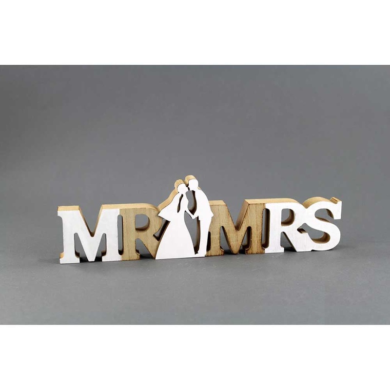 Wooden Mr&Mrs 32cm