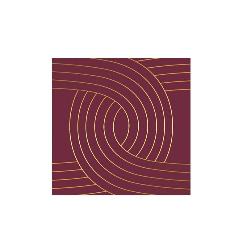 BORDEAUX - MAROON CHAIN LINK COCKTAIL PAPER NAPKINS