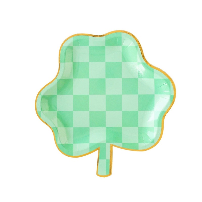 CHECKERED SHAMROCK PLATES