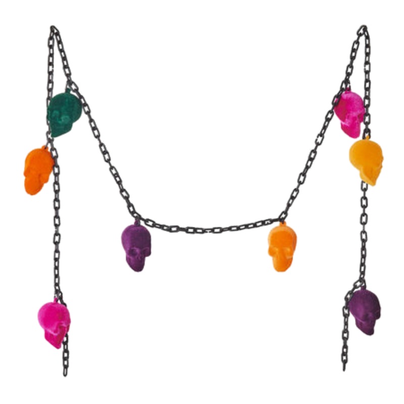 FLOCKED SKULL GARLAND