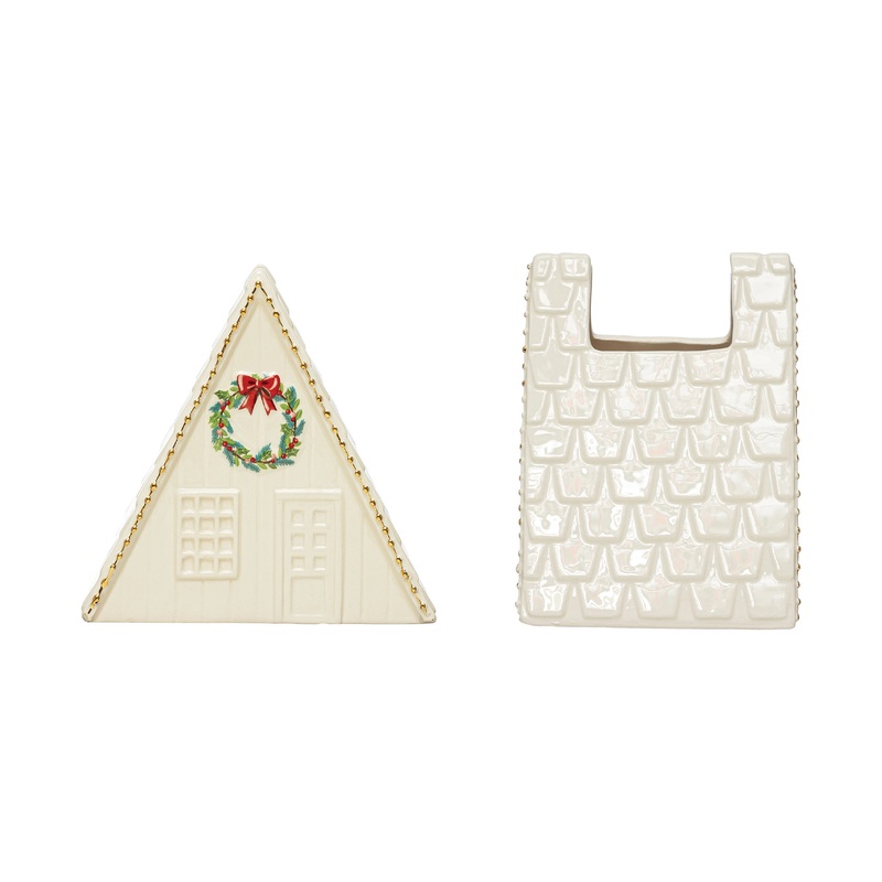 HAND PAINTED A-FRAME HOUSE VASE